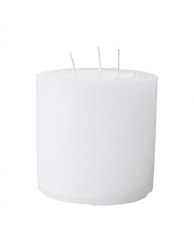 Bougies cylindriques 3 mèches blanc cassé - 60h Ø150/100 mm (x6